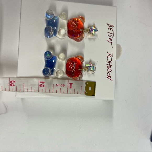 🐻BETSEY JOHNSON GLITTER GUMMY BEAR EARRINGS - Picture 6 of 7